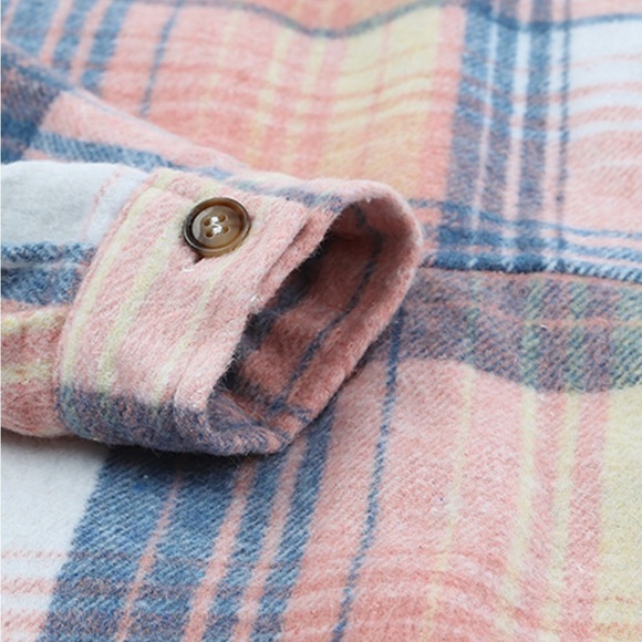 Pink Plaid Flannel Shacket - Picture 4 of 7